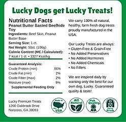 Lucky Premium Treats Peanut Butter Basted Rawhide X-Small & Toy Dog Chews, 50 count slide 2 of 5