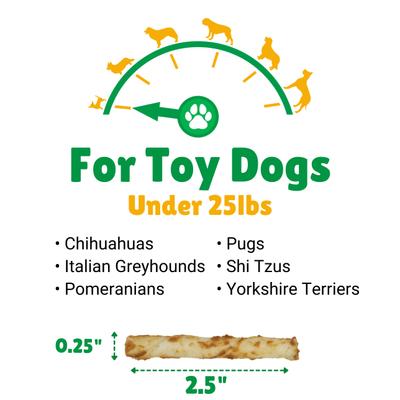 Show full view: Lucky Premium Treats Peanut Butter Basted Rawhide X-Small & Toy Dog Chews, 50 count slide 4 of 6