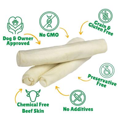 Show full view: Lucky Premium Treats Plain Rawhide Bull Sticks X-Large Dog Chews, 10 count slide 3 of 5