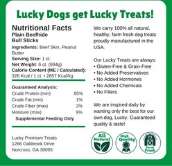Lucky Premium Treats Plain Rawhide Bull Sticks X-Large Dog Chews, 6 count slide 2 of 5