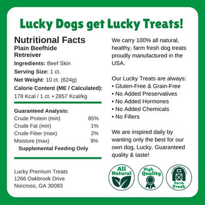 Show full view: Lucky Premium Treats Plain Rawhide Large Dog Chews, 10 count slide 6 of 6