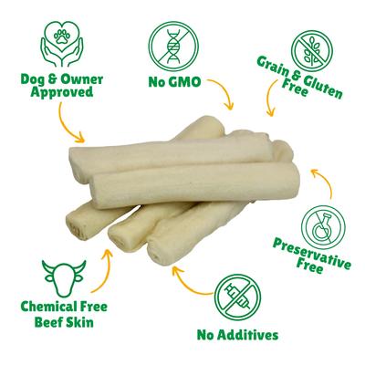 Show full view: Lucky Premium Treats Plain Rawhide Medium Dog Chews, 7 count slide 3 of 6