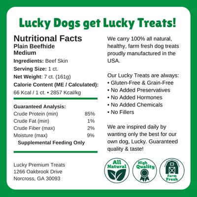 Show full view: Lucky Premium Treats Plain Rawhide Medium Dog Chews, 7 count slide 6 of 6