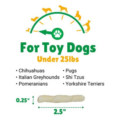 Show full view: Lucky Premium Treats Plain Rawhide X-Small & Toy Dog Chews, 200 count slide 4 of 6