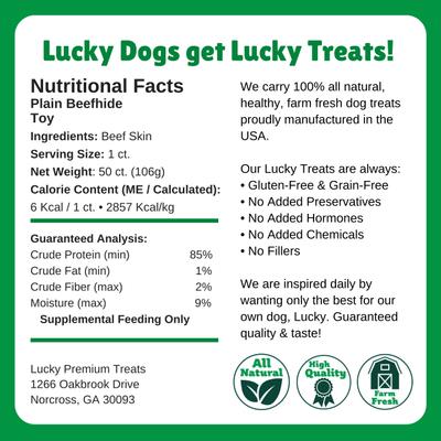 Show full view: Lucky Premium Treats Plain Rawhide X-Small & Toy Dog Chews, 50 count slide 6 of 6
