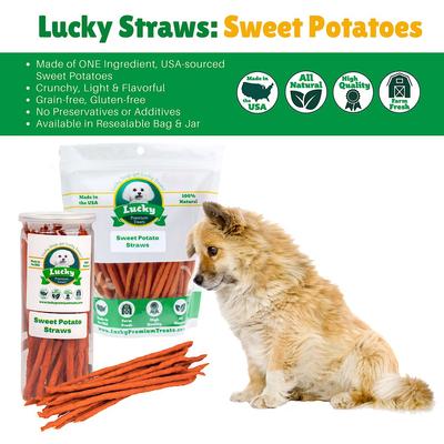 Show full view: Lucky Premium Treats Sweet Potato Straws Dehydrated Dog Treats, 13-oz bag slide 5 of 5