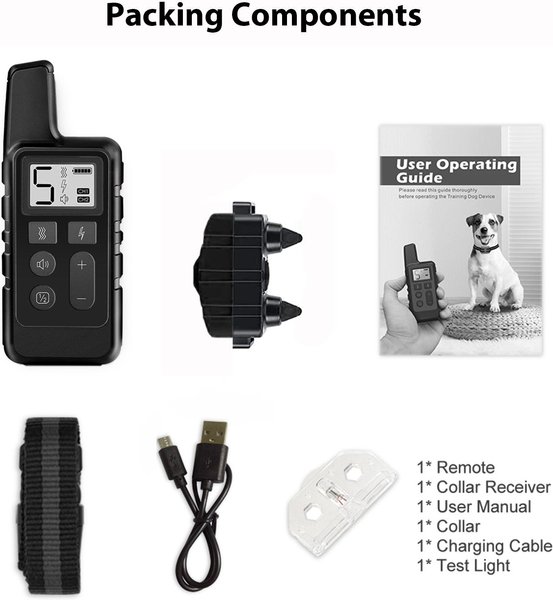 Show full view: Luckypets 1640-ft Remote Range & Rechargeable with 3 Training Modes Dog Training Collar, Black slide 9 of 10
