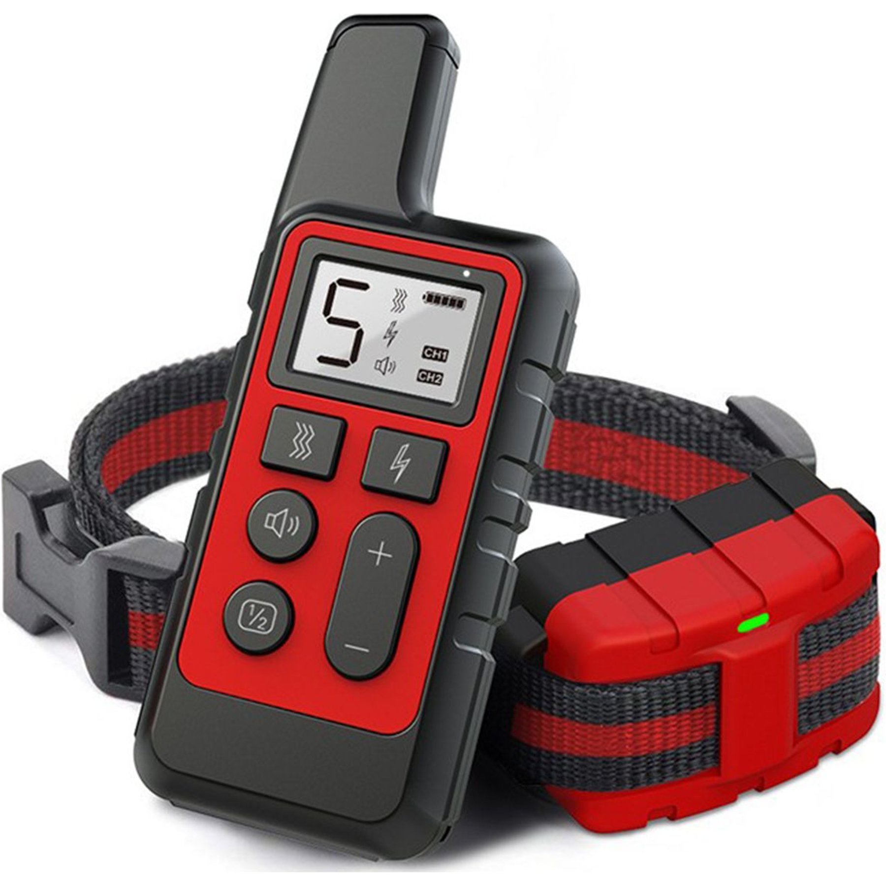 Luckypets 1640-ft Remote Range & Rechargeable with 3 Training Modes Dog Training Collar, Red