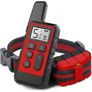 Luckypets 1640-ft Remote Range & Rechargeable with 3 Training Modes Dog Training Collar, Red
