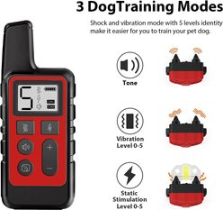 Luckypets 1640-ft Remote Range & Rechargeable with 3 Training Modes Dog Training Collar, Red slide 2 of 9