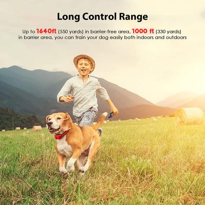 Show full view: Luckypets 1640-ft Remote Range & Rechargeable with 3 Training Modes Dog Training Collar, Red slide 5 of 10