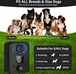 Luckypets 3 Modes Ultrasonic Anti-Barking Effective Range Rechargable Dog Deterrent Device, 50-ft, Black slide 2 of 7
