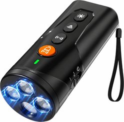 Luckypets 3X Ultrasonic Anti Barking 6 Modes Rechargeable Dog Bark Deterrent Device with LED Light, Black