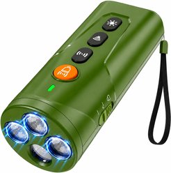 Luckypets 3X Ultrasonic Anti Barking 6 Modes Rechargeable Dog Bark Deterrent Device with LED Light, Green