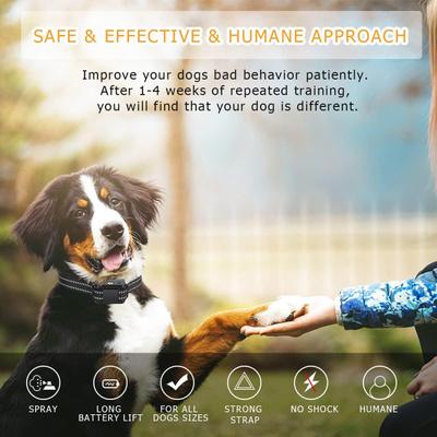 Show full view: Luckypets Deterrent Spray Rechargeable Anti-Bark Dog Bark Collar, Black slide 2 of 9