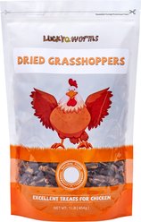 LuckyQworms No Additives Dried Grasshoppers High Protein Dry Food Chicken Treats, 1-lb bag