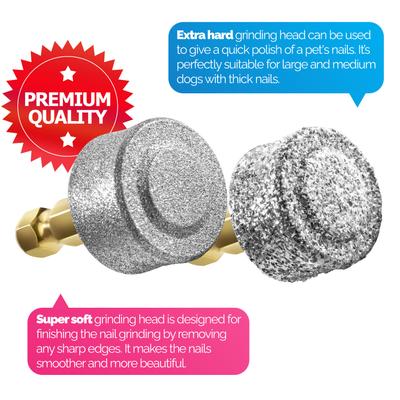 Show full view: LuckyTail Quality Extra Grinding Heads Soft & Hard Steel Dog & Cat Grooming Tool slide 1 of 5