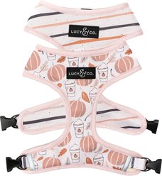 Lucy & Co. The Awesomely Autumn Reversible Basic Dog Harness, Orange, Small: 14 to 18-in chest