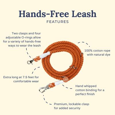 Show full view: Lucy & Co. Hands-Free Rope Dog Leash, 7-ft long, 3/4-in wide, Pumpkin Spice slide 3 of 5