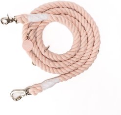 Lucy & Co. Hands-Free Rope Dog Leash, 7-ft long, 3/4-in wide, Rosewater Pink