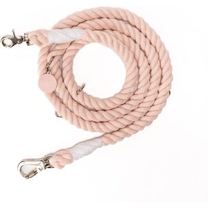 Lucy & Co. Hands-Free Rope Dog Leash, 7-ft long, 3/4-in wide, Rosewater Pink