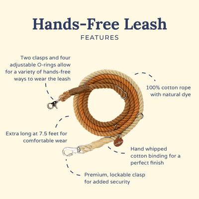 Show full view: Lucy & Co. Hands-Free Rope Dog Leash, 7-ft long, 3/4-in wide, Chocolate Meadows slide 2 of 4