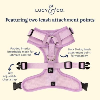 Show full view: Lucy & Co. The Bouquet No-Pull Dog Harness, Pink, X-Small: 12 to 15-in chest slide 5 of 7