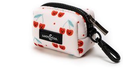 Lucy & Co. The Cheery Cherries Dog Leash Attachment Poop Bag Dispenser, Red