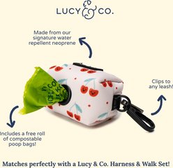 Lucy & Co. The Cheery Cherries Dog Leash Attachment Poop Bag Dispenser, Red slide 2 of 3