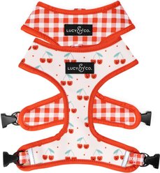 Lucy & Co. The Cheery Cherries Reversible Dog Harness, Red, Large: 20 to 28-in chest