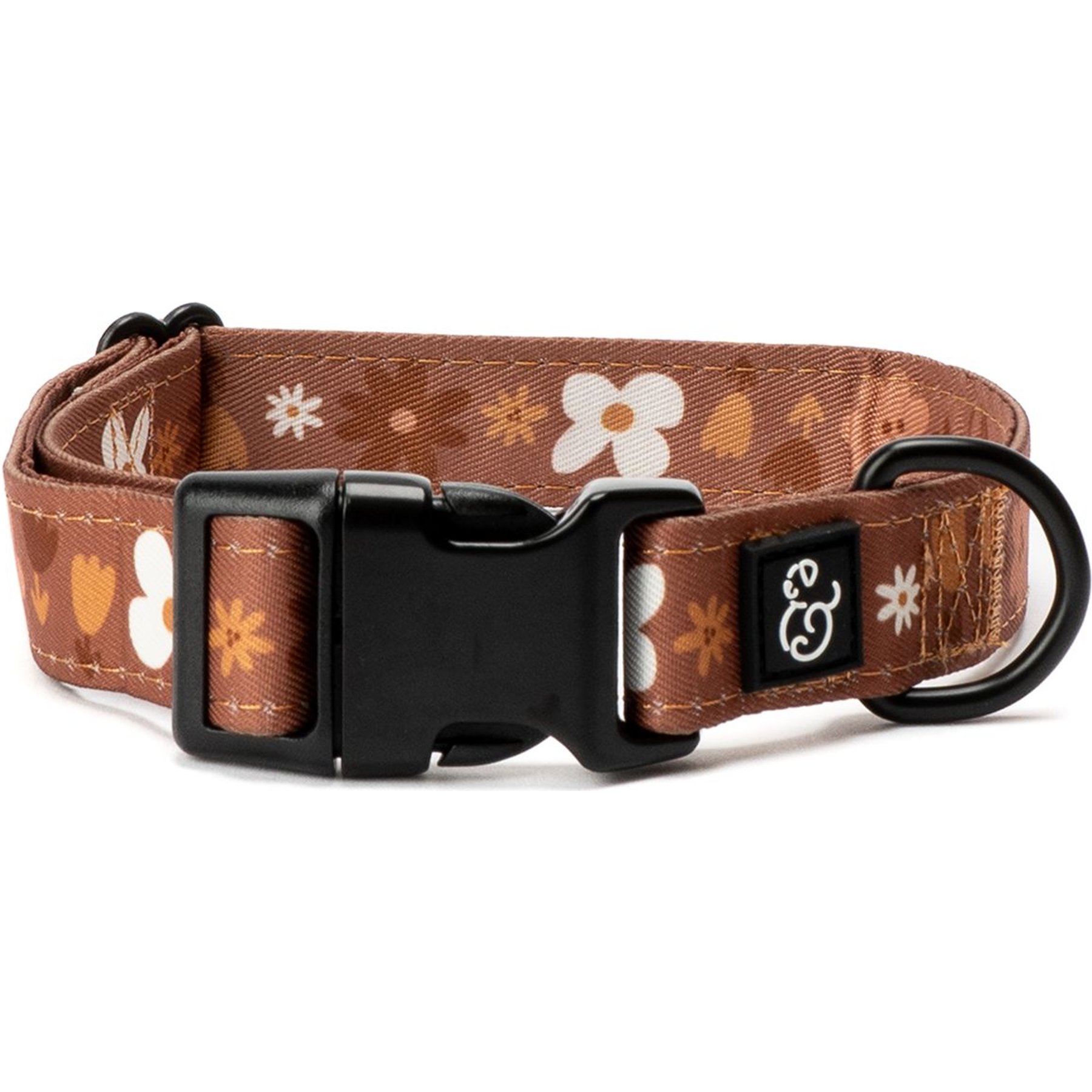 Lucy & Co. The Chocolate Meadows Polyester Standard Dog Collar, Brown, Small: 8 to 14-in neck, 1/2-in wide