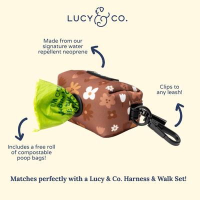 Show full view: Lucy & Co. The Chocolate Meadows Poop Bag Dispenser with Bags, Brown slide 2 of 4