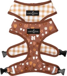 Lucy & Co. The Chocolate Meadows Reversible Basic Dog Harness, Brown, Small: 14 to 18-in chest
