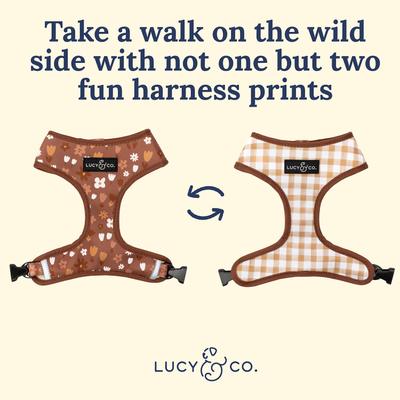 Show full view: Lucy & Co. The Chocolate Meadows Reversible Basic Dog Harness, Brown, Small: 14 to 18-in chest slide 4 of 6
