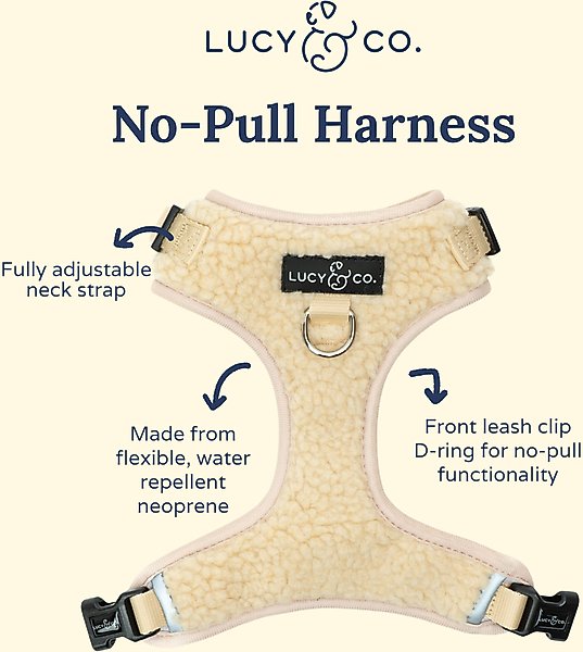 Lucy & Co. The Cider Teddy No-Pull Dog Harness, Beige