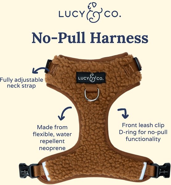 Lucy & Co. The Cinnamon Teddy No-Pull Dog Harness, Brown