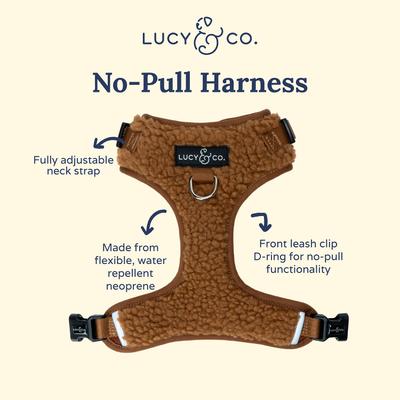 Show full view: Lucy & Co. The Cinnamon Teddy No-Pull Dog Harness, Brown, Small: 14 to 18-in chest slide 3 of 5