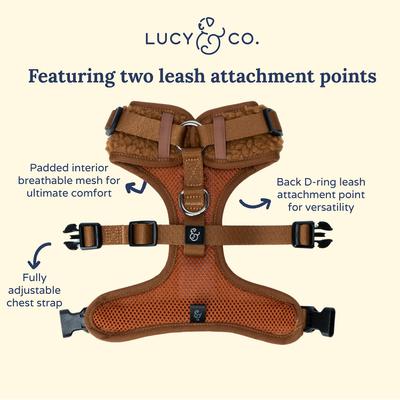 Show full view: Lucy & Co. The Cinnamon Teddy No-Pull Dog Harness, Brown, Small: 14 to 18-in chest slide 4 of 5