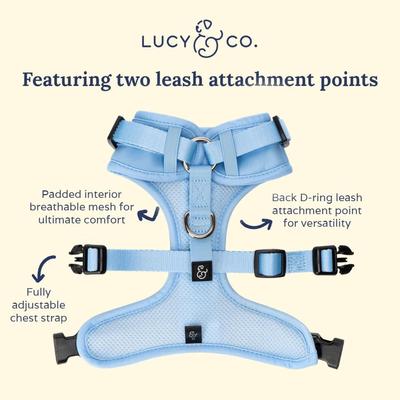 Show full view: Lucy & Co. The Denim Blue No-Pull Dog Harness, Blue, X-Small: 12 to 15-in chest slide 4 of 7