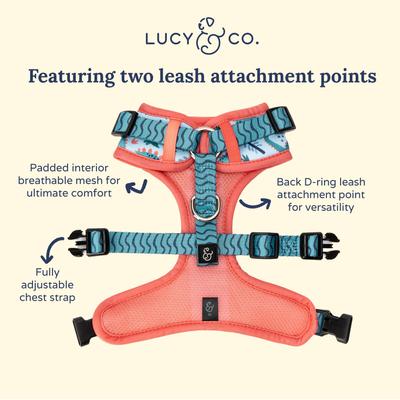 Show full view: Lucy & Co. The DinoROAR No-Pull Dog Harness, Green, Large: 20 to 28-in chest slide 4 of 7