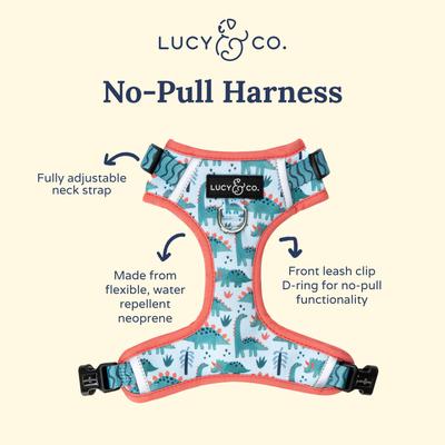 Show full view: Lucy & Co. The DinoROAR No-Pull Dog Harness, Green, X-Small: 12 to 15-in chest slide 3 of 7