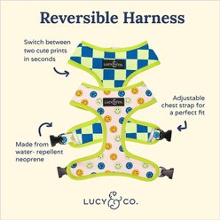 Lucy & Co. The Have a Nice Day Reversible Dog Harness, Blue, Small: 14 to 18-in chest slide 2 of 8