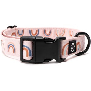 Lucy & Co. The In the Clouds Polyester Dog Collar, Pink, Large: 16 to 26-in neck, 1.5-in wide