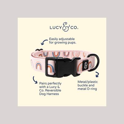 Show full view: Lucy & Co. The In the Clouds Polyester Dog Collar, Pink, Large: 16 to 26-in neck, 1.5-in wide slide 2 of 4