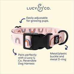 Lucy & Co. The In the Clouds Polyester Dog Collar, Pink, Medium: 13 to 20-in neck, 1-in wide slide 2 of 4