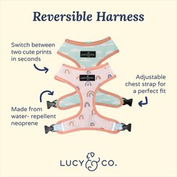 Lucy & Co. The In the Clouds Reversible Dog Harness, Pink, Large: 20 to 28-in chest slide 2 of 6