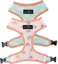 Lucy & Co. The In the Clouds Reversible Dog Harness, Pink, Medium: 17 to 23-in chest