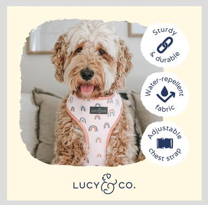 Show full view: Lucy & Co. The In the Clouds Reversible Dog Harness, Pink, Medium: 17 to 23-in chest slide 4 of 8
