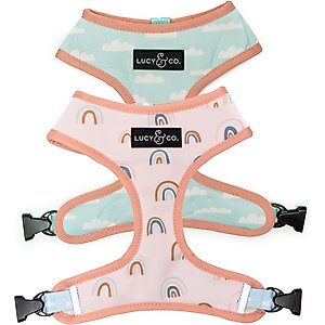 Lucy & Co. The In the Clouds Reversible Dog Harness, Pink, Small: 14 to 18-in chest