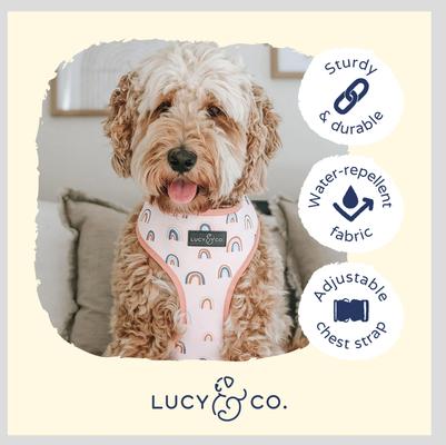 Show full view: Lucy & Co. The In the Clouds Reversible Dog Harness, Pink, Small: 14 to 18-in chest slide 4 of 8